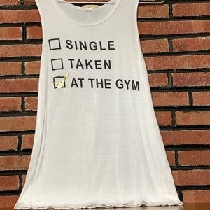 Enough About Me White Tank Top SZ-S